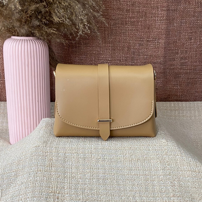 Beige Eva Bag with Sling Chain.