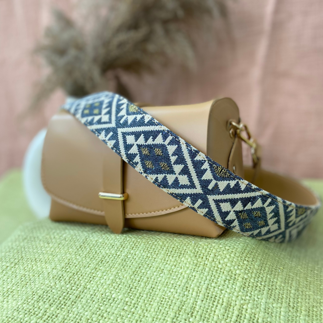 Beige Eva Bag with Light Black Diamond Belt + Big Wallet
