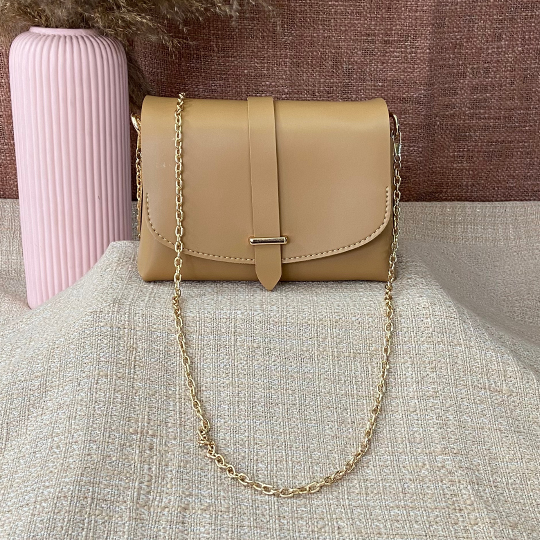 Beige Eva Bag with Multi-color Stripes Belt.