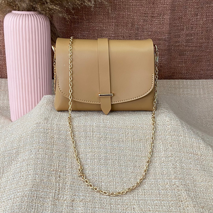 Beige Eva Bag with Light Black Diamond Belt.