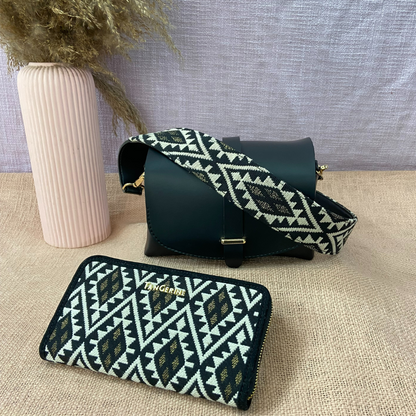 Black Eva Bag with Black Diamond Belt + Big Wallet