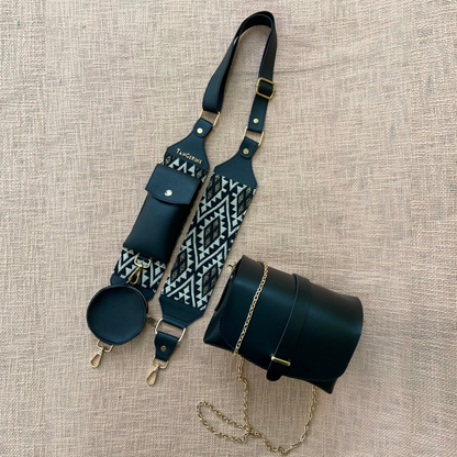 Black Eva + Black with Black Diamond Pochette Belt.