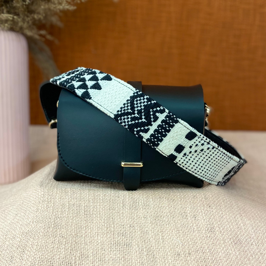 Black Eva with Black &amp; White Tribal Belt