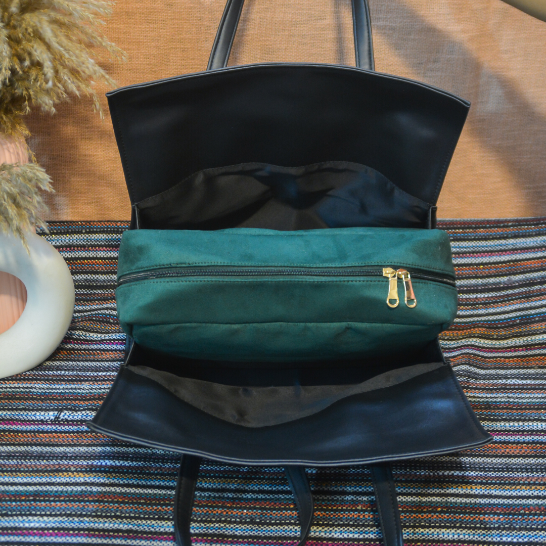Black with Green Swede Leera 14inch Bag
