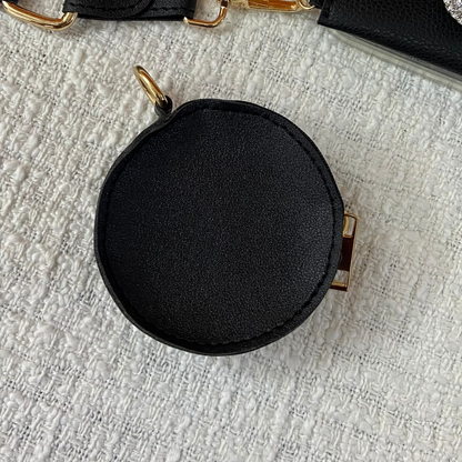Black Plain Pochette Belt with Phone Case