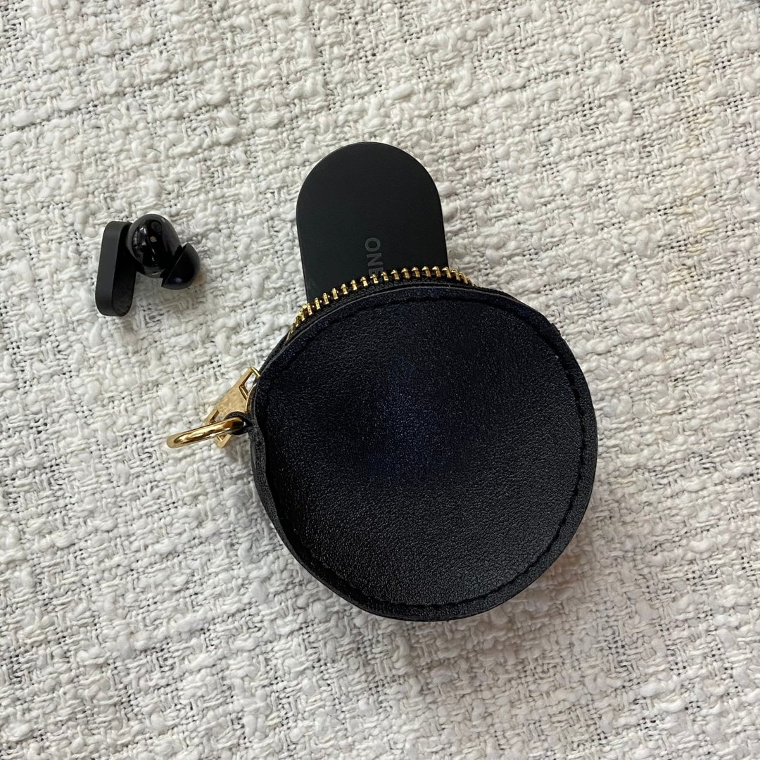 Black with Multi-Color Diamond Cloth on Pocket Pochette only Belt.