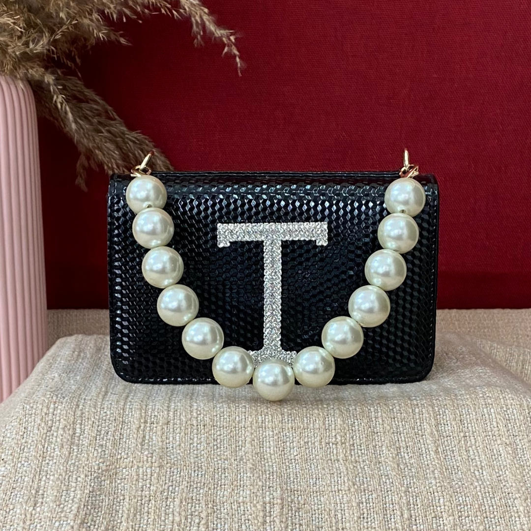 Black Textured Box Style Waist Bag Phone Size
