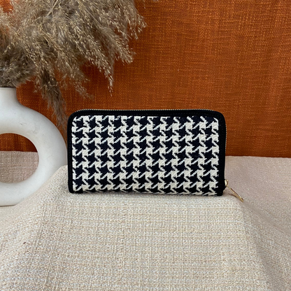 Black &amp; White Vintage Small Print Big Wallet