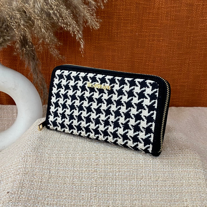Black &amp; White Vintage Small Print Big Wallet