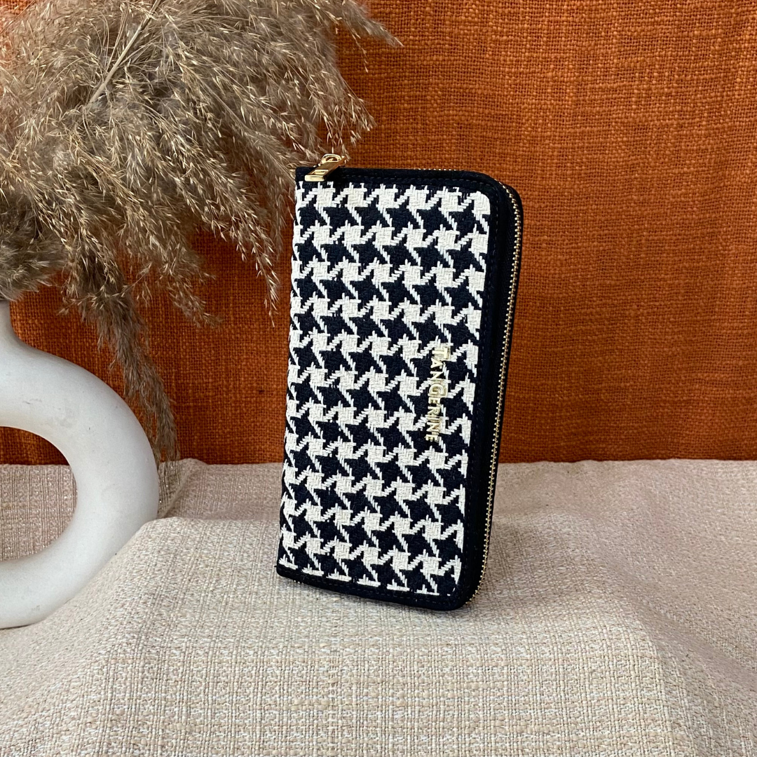 Black &amp; White Vintage Small Print Big Wallet