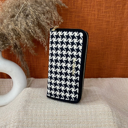 Black &amp; White Vintage Small Print Big Wallet