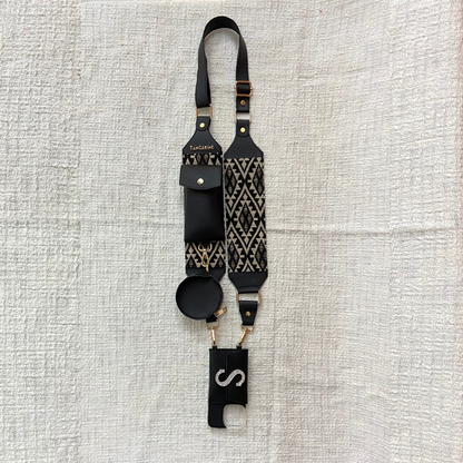 Black Diamond Pochette Belt with Phone Case