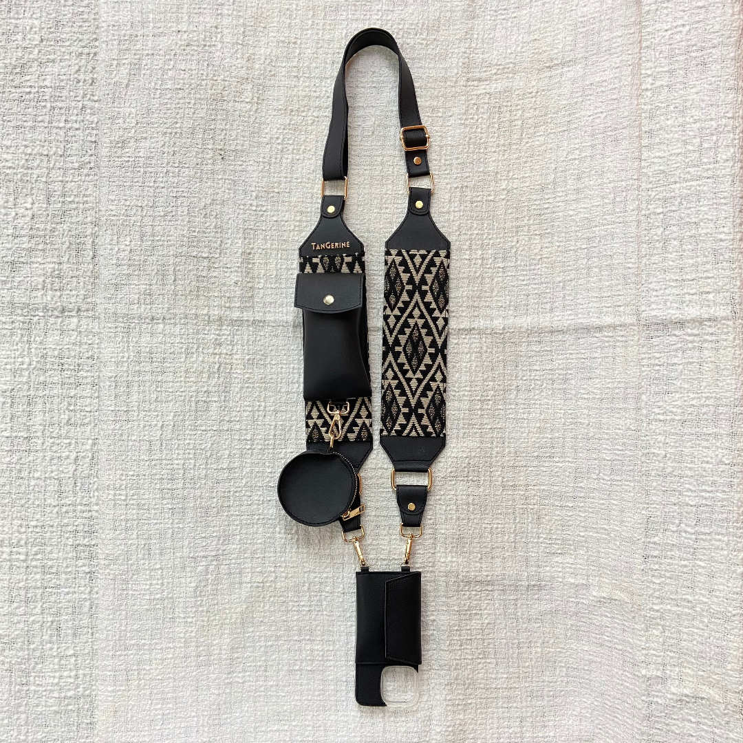 Black Diamond Pochette Belt with Phone Case