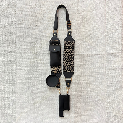 Black Diamond Pochette Belt with Phone Case
