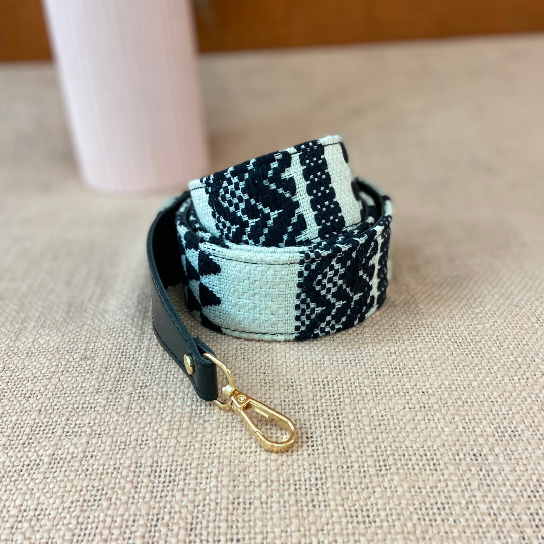 Black with Black &amp; White Tribal Shoulder Strap