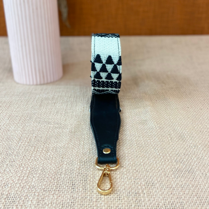 Black with Black &amp; White Tribal Shoulder Strap