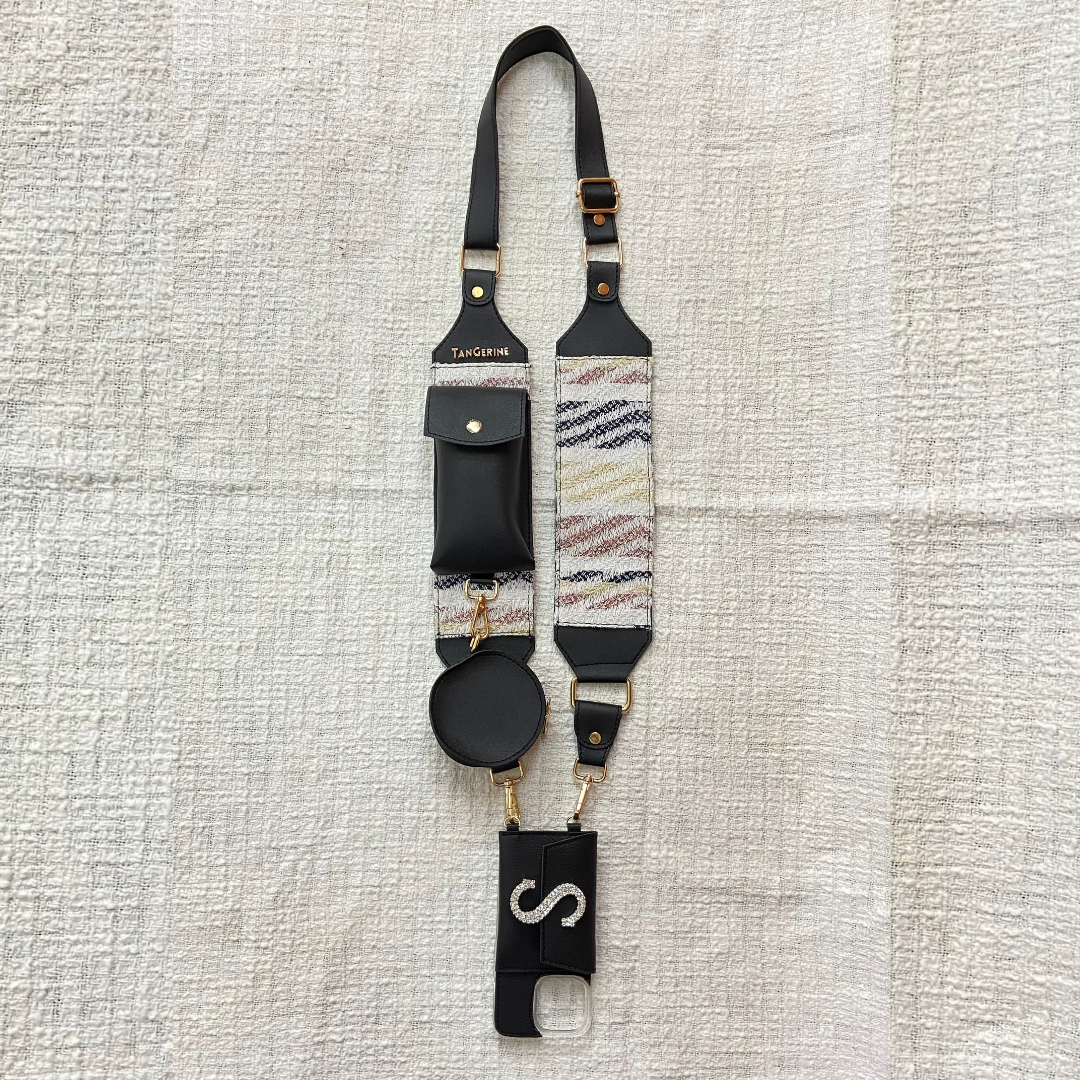 Black with White Tribal Pochette only Belt.