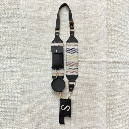 Black with White Tribal Pochette only Belt.