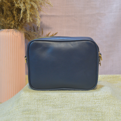 Blue Dual Compartment Bag with Blue Bullet Belt.