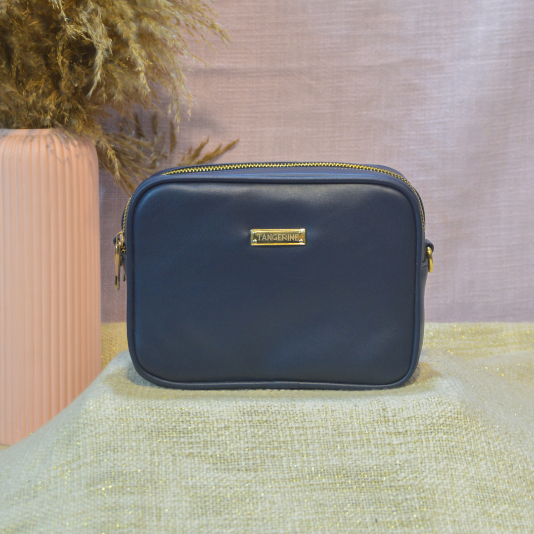 Blue Dual Compartment Bag with Blue Vibrant Belt.
