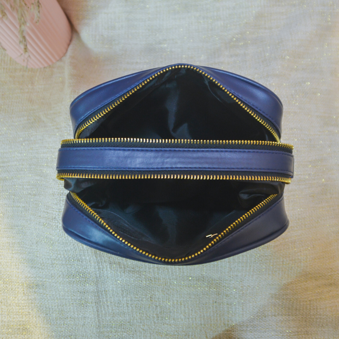 Blue Dual Compartment Bag with Blue Vibrant Belt.