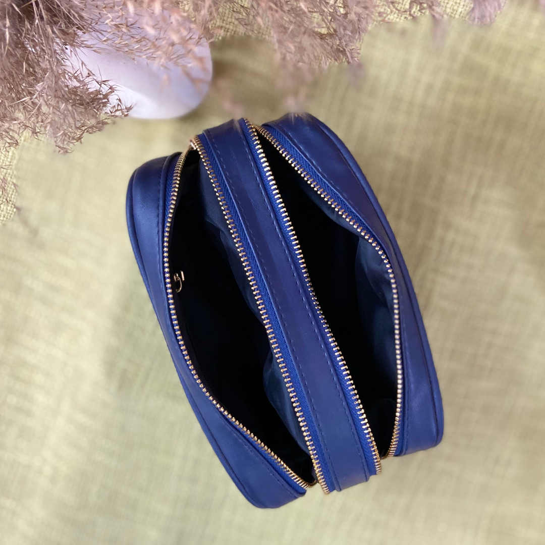 Blue Dual Compartment + Blue Bullet Pochette Belt