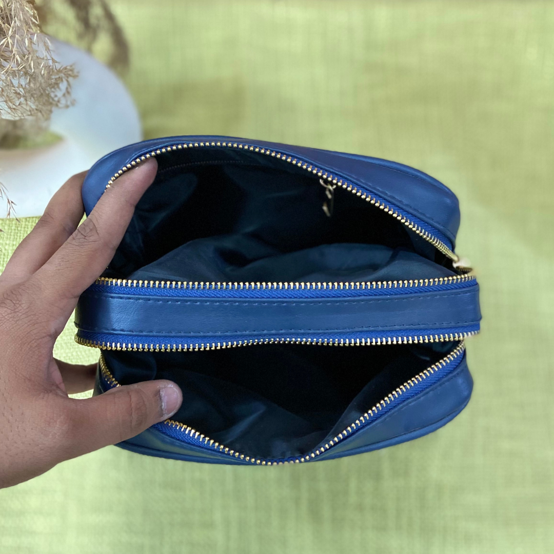 Blue Dual Compartment + Blue Bullet Pochette Belt
