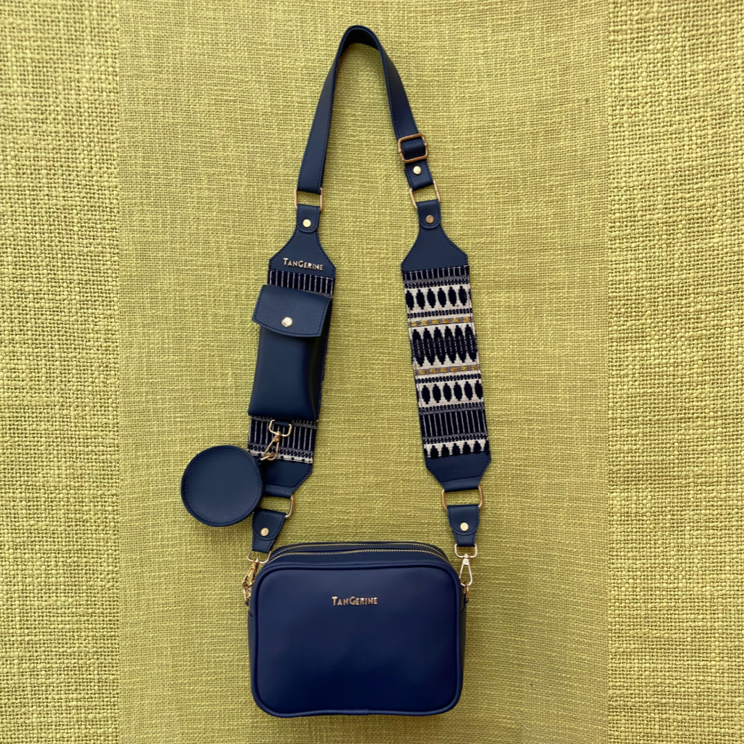 Blue Dual Compartment + Blue Plain Pochette Belt