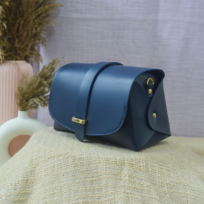 Dark Blue Eva Bag with Purple Pop Belt.