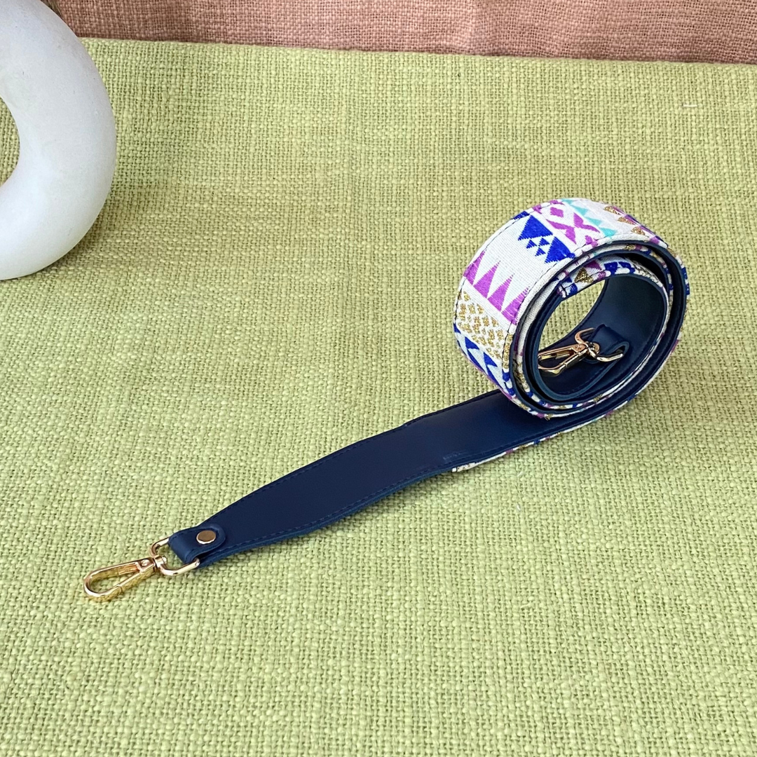 Blue Multi-color Triangle Shoulder Strap