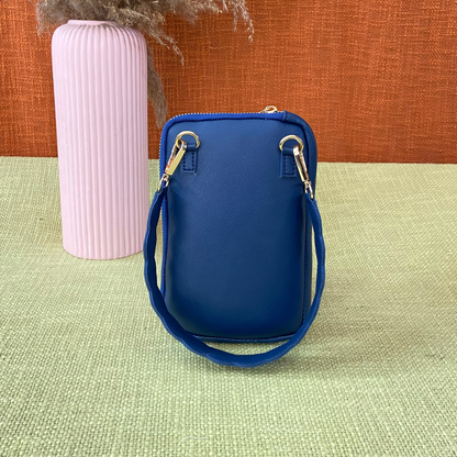 Blue Pouch + Blue Purple Pop Cloth on Pocket Pochette Belt