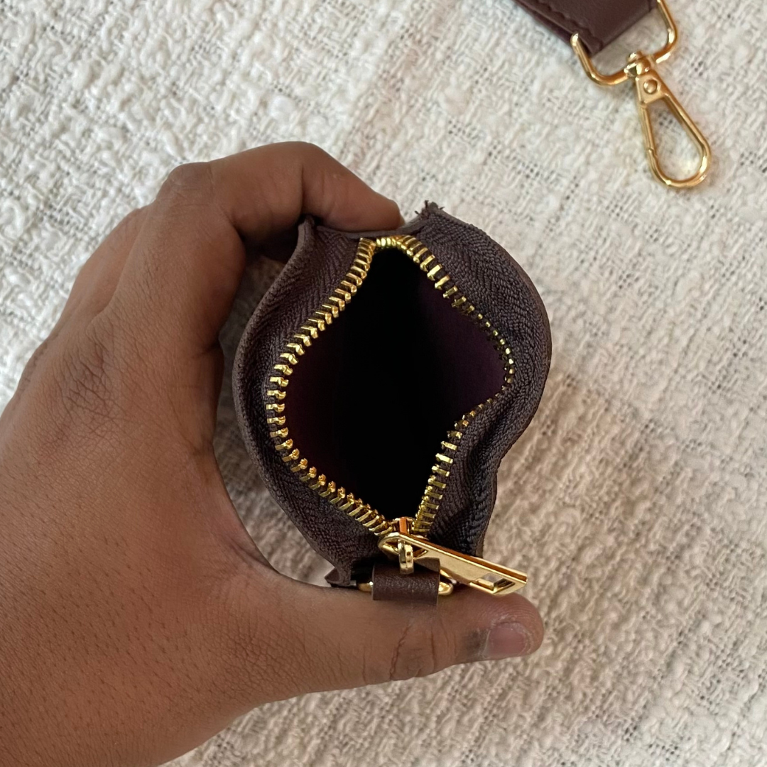Brown Dual Compartment + Brown Plain Pochette Belt