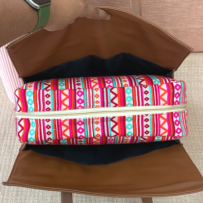 Brown with Boho Design Leera 16inch Bag + Mini Wallet Combo