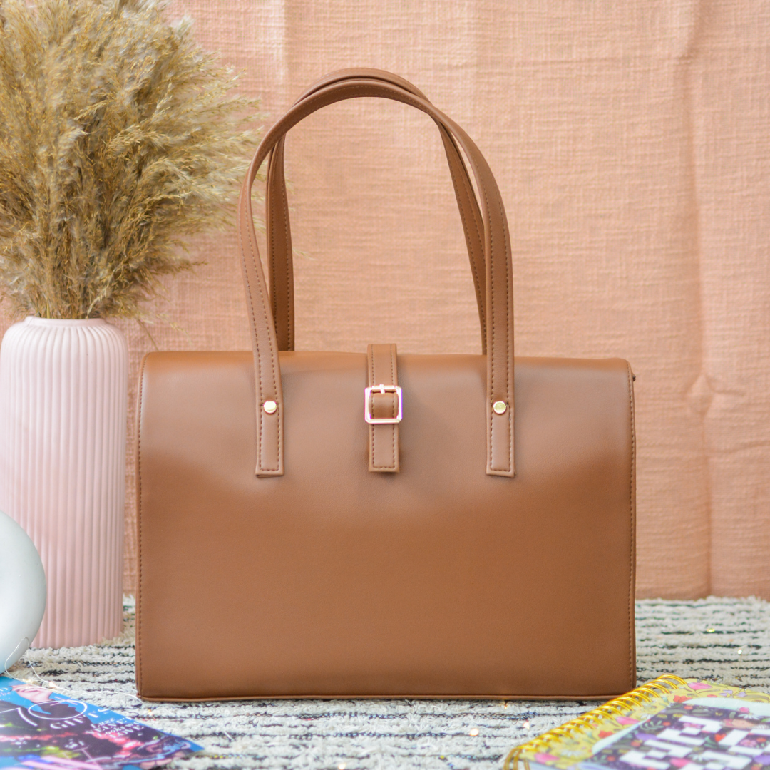 Brown with Green Swede Leera 14inch Bag