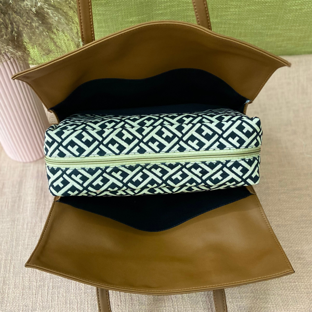 Brown with T-Shape Leera 14inch Bag.
