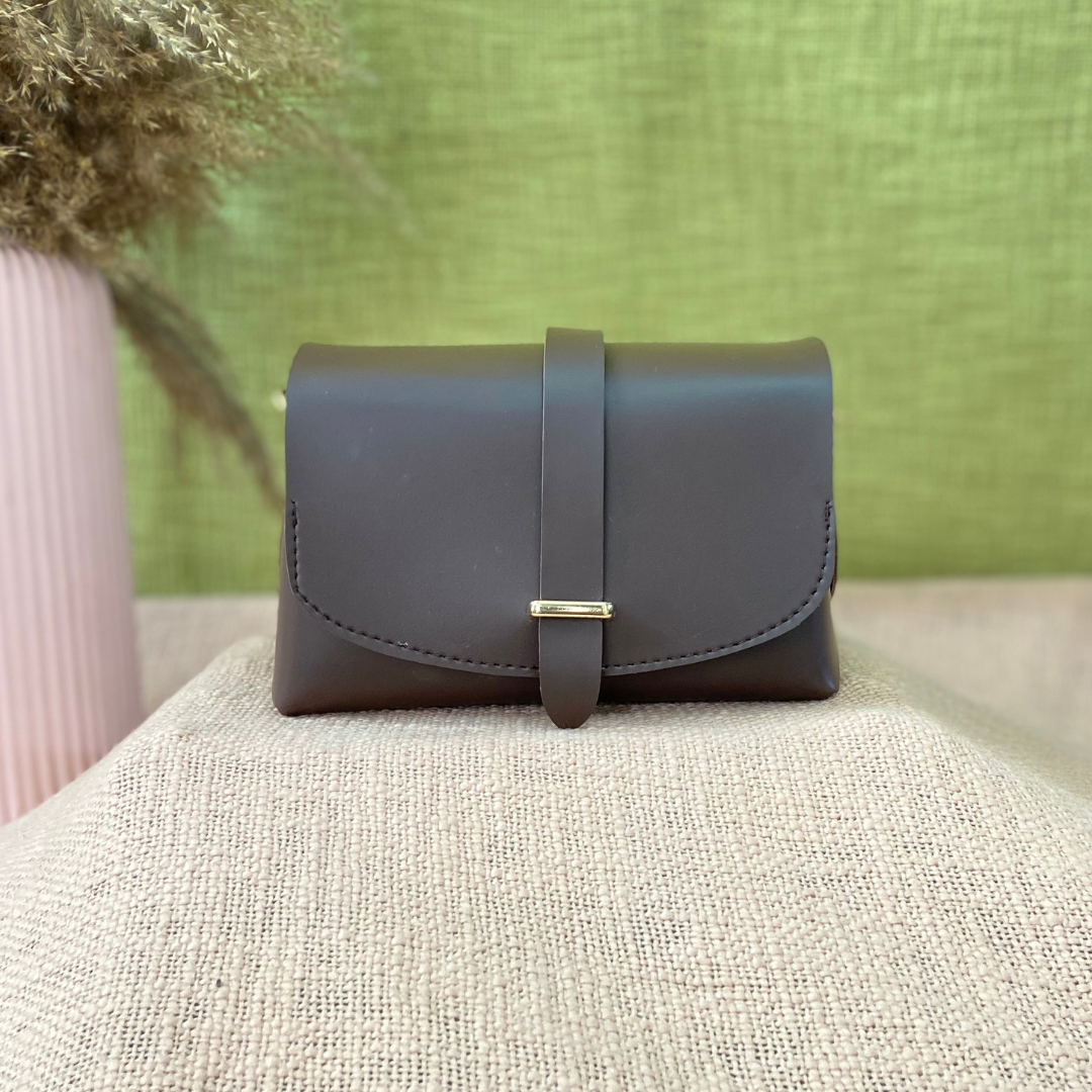 Dark Brown Eva Bag with Boho Belt.