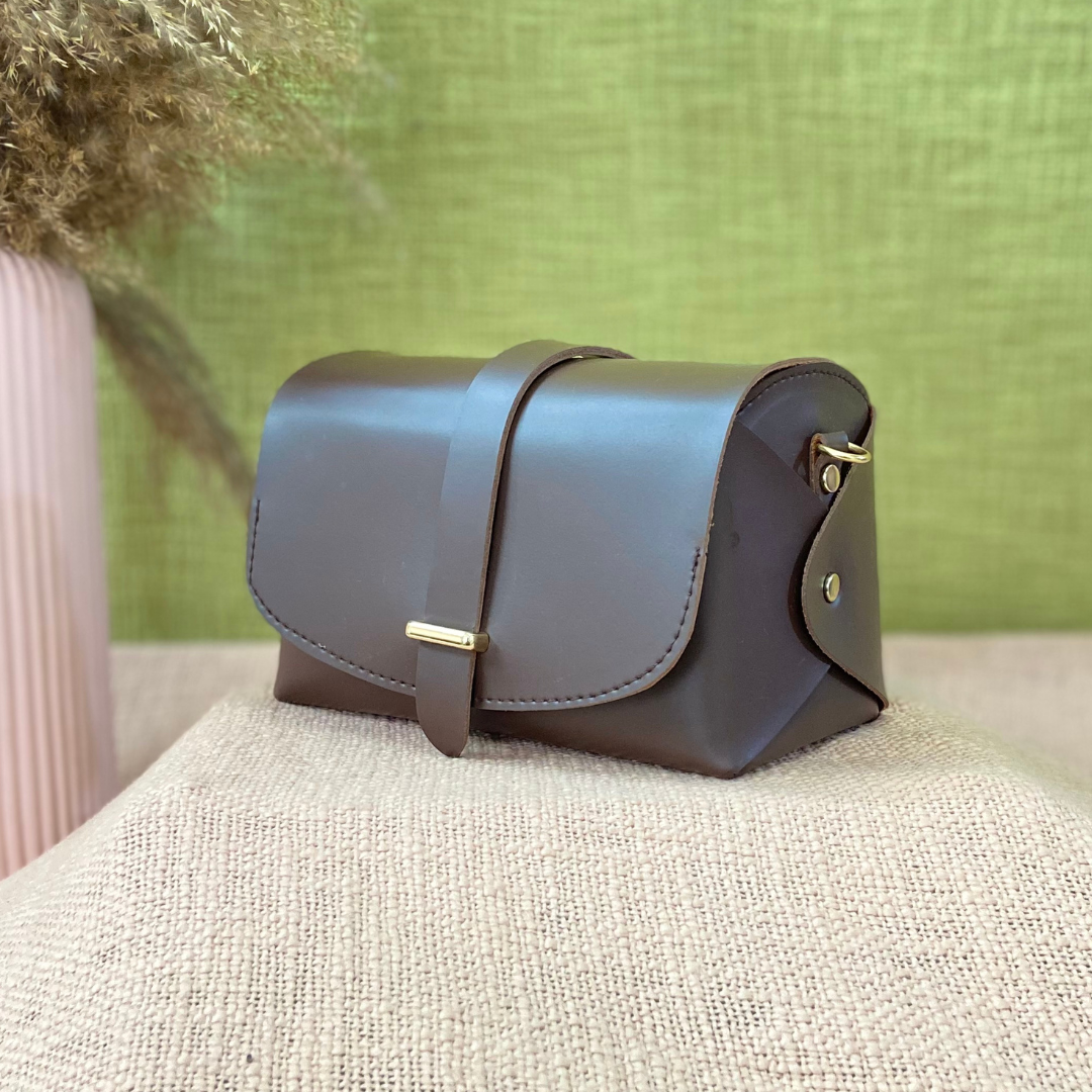 Dark Brown Eva Bag with Boho Belt + Mini Wallet