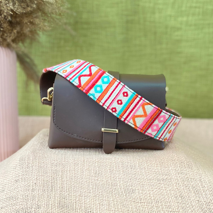 Dark Brown Eva Bag with Boho Belt.