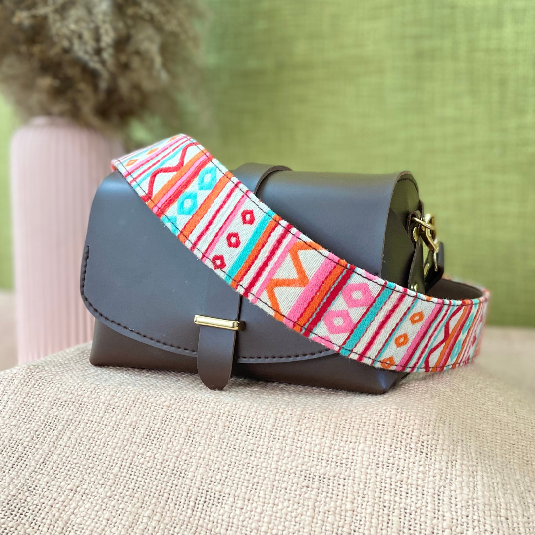 Dark Brown Eva Bag with Boho Belt + Mini Wallet