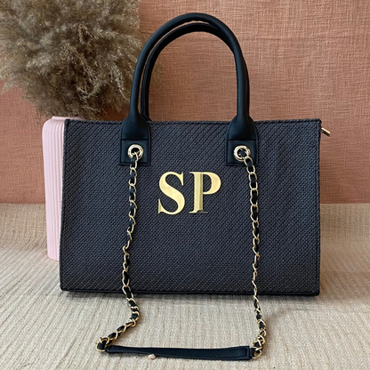 Dark Grey Chain Tote 15inch.