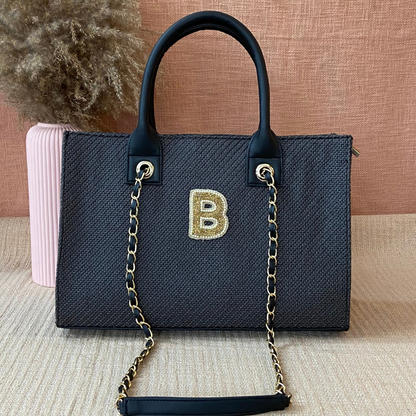 Dark Grey Chain Tote 15inch.