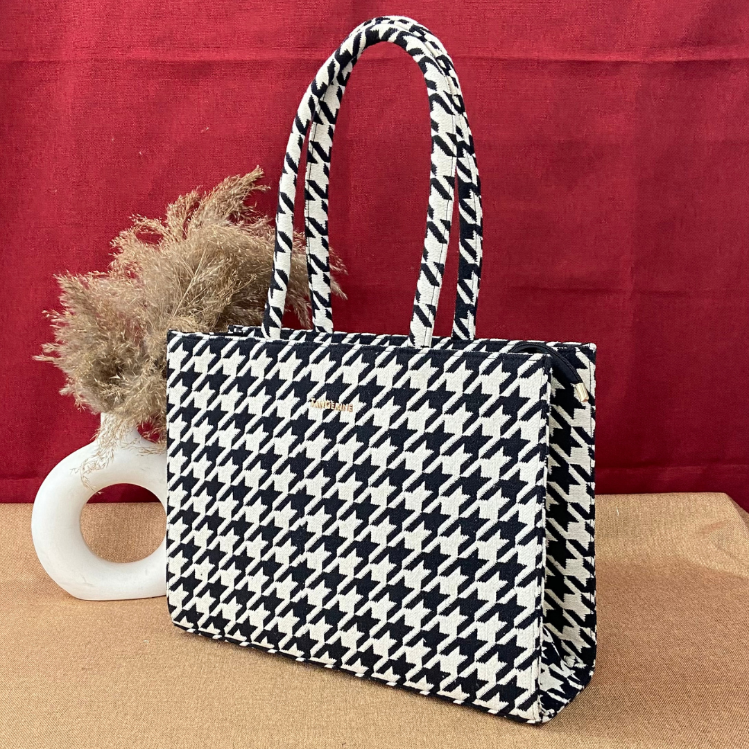 Emmy Black &amp; White Vintage Big Print XL Tote Bag (New Style)