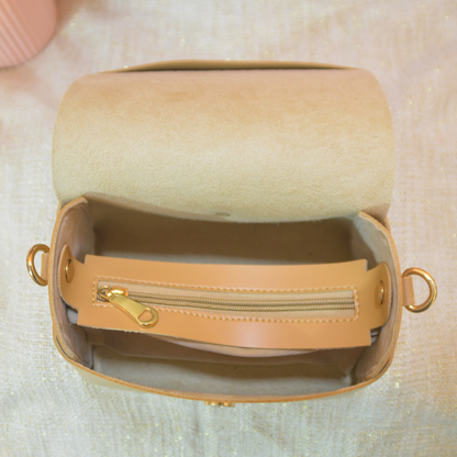 Beige Eva Bag with Multi-color Belt + Mini Wallet