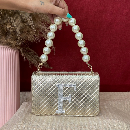 Gold Bottega Box Style Waist Bag Phone Size