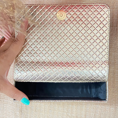 Gold Bottega Box Style Waist Bag Phone Size
