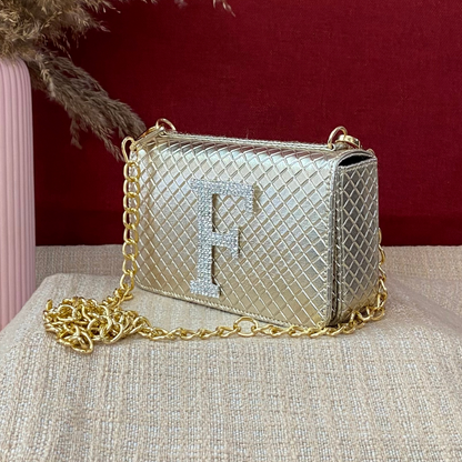 Gold Bottega Box Style Waist Bag Phone Size