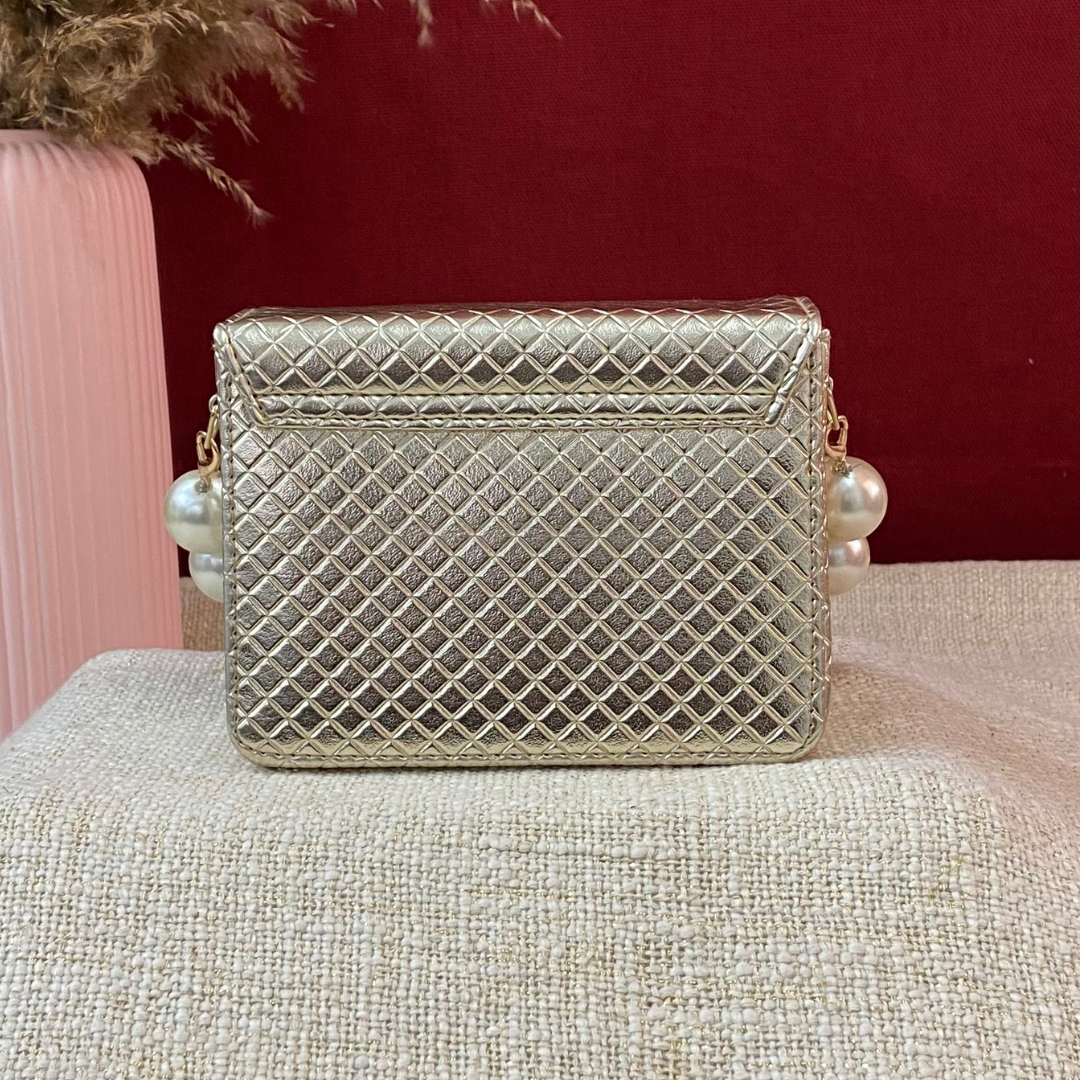 Gold Bottega Phone Size Monogram Bag (New Style)