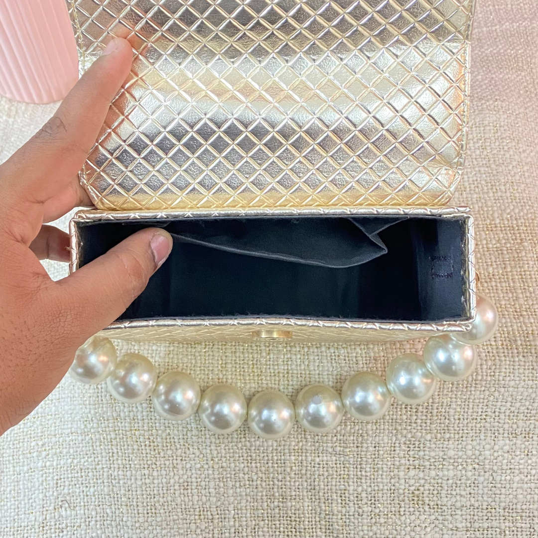 Gold Bottega Phone Size Monogram Bag (New Style)