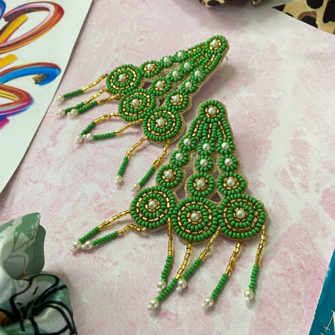 Myra Green &amp; Gold Earrings