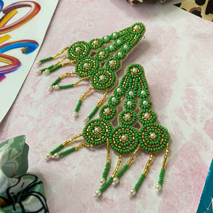 Myra Green &amp; Gold Earrings